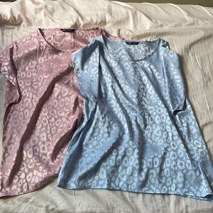 Blue & Pink Leopard Tops
